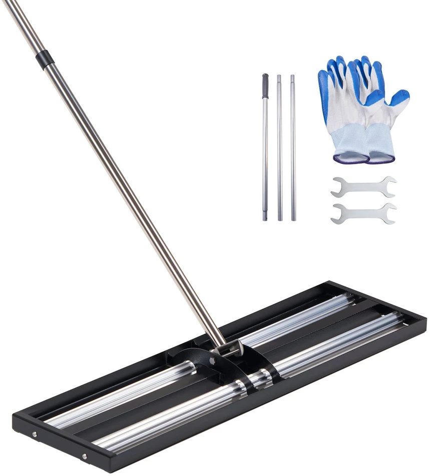 VEVOR Vejos lygintuvas su ratukais ir ilga rankena 25.4 x 91.4 cm