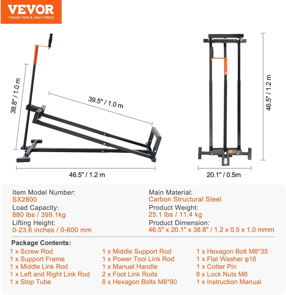 VEVOR 400 kg vejapjovių ir traktorių keltuvas