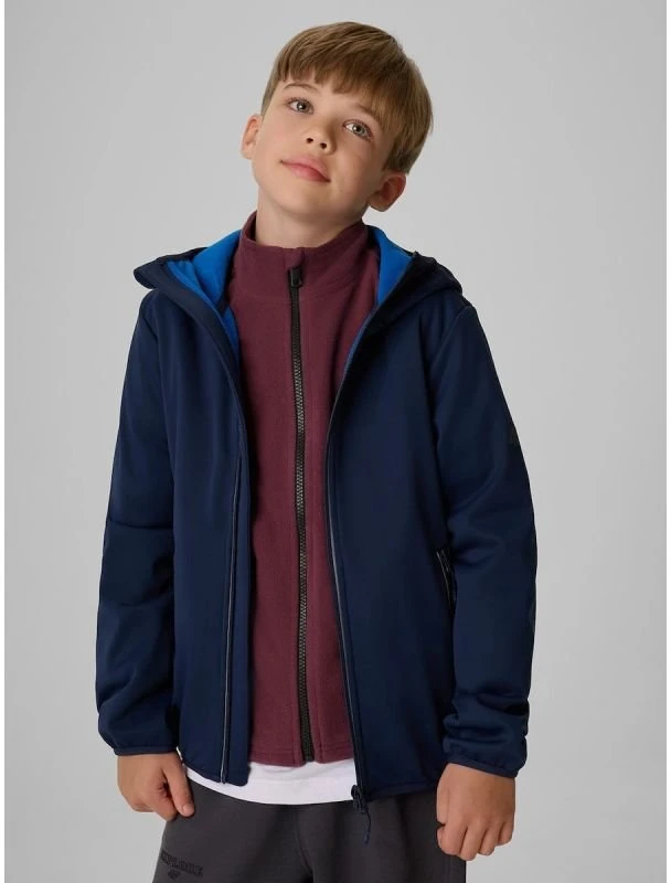 Vėjui atspari softshell striukė berniukams 4F, tamsiai mėlyna