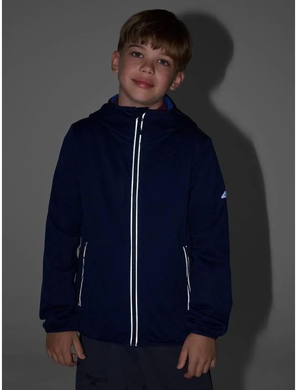 Vėjui atspari softshell striukė berniukams 4F, tamsiai mėlyna