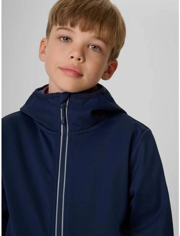 Vėjui atspari softshell striukė berniukams 4F, tamsiai mėlyna