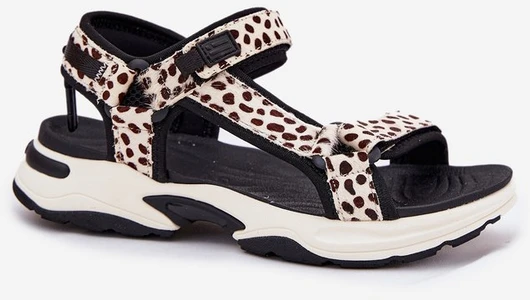 Velcro sandalai moterims juodos ir smėlio spalvos vasarai