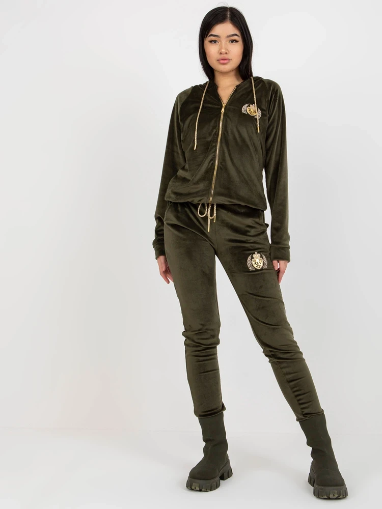 Veliūrinis komplektas moterims RV-KMPL-8443.98P-khaki