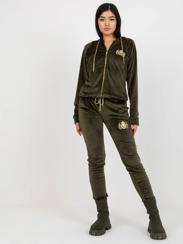 Veliūrinis komplektas moterims RV-KMPL-8443.98P-khaki
