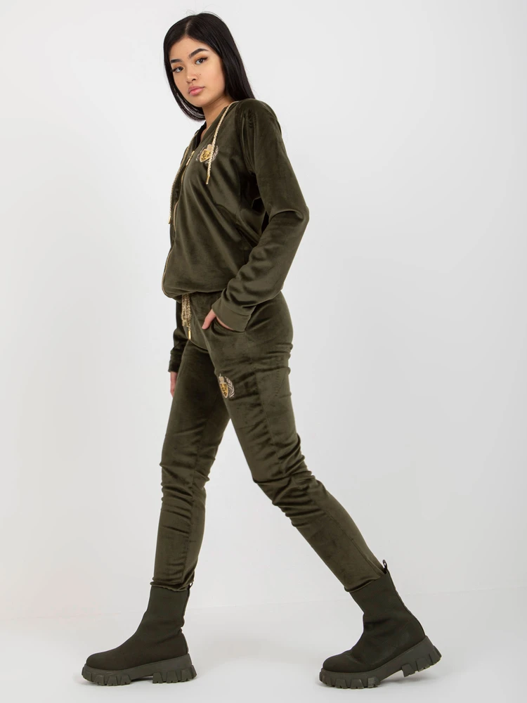 Veliūrinis komplektas moterims RV-KMPL-8443.98P-khaki