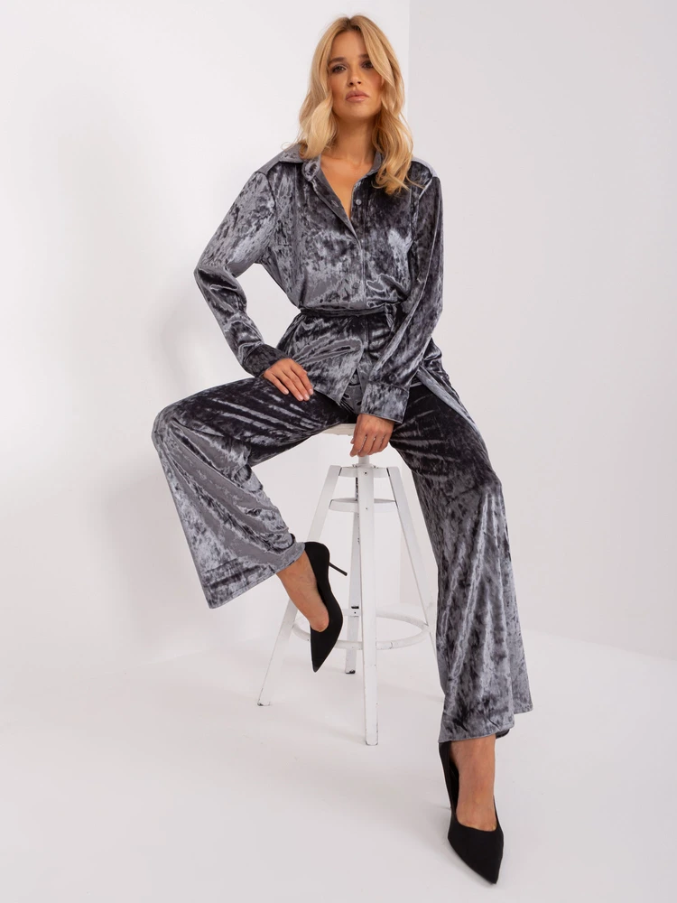Veliūrinis komplektas moterimsLK-KMPL-509427.43-ciemny pilka