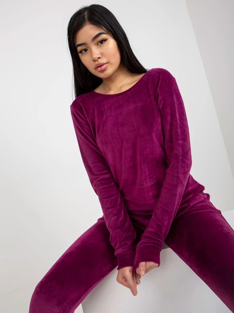 Veliūrinis treningas moterims RV-KMPL-6083.05-violetinė