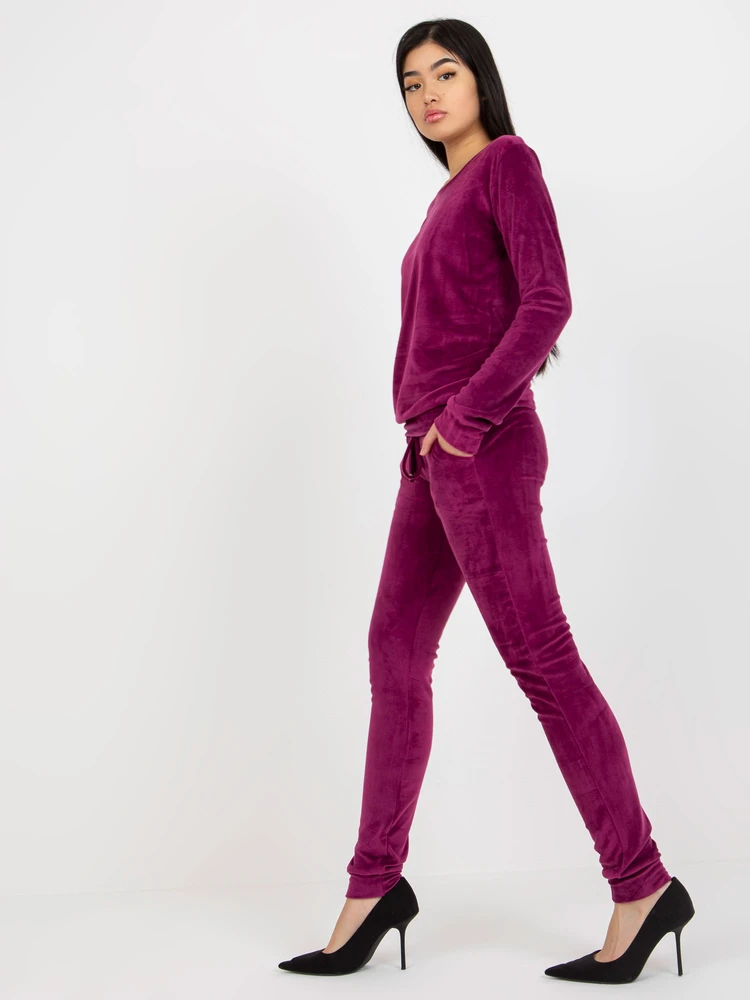 Veliūrinis treningas moterims RV-KMPL-6083.05-violetinė