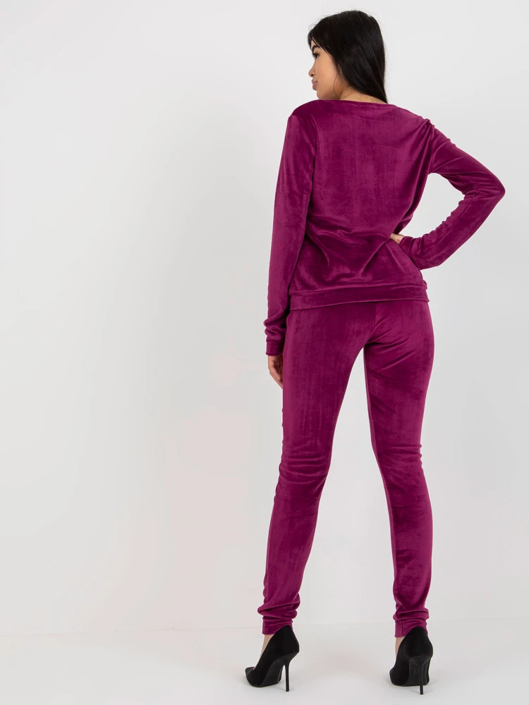 Veliūrinis treningas moterims RV-KMPL-6083.05-violetinė