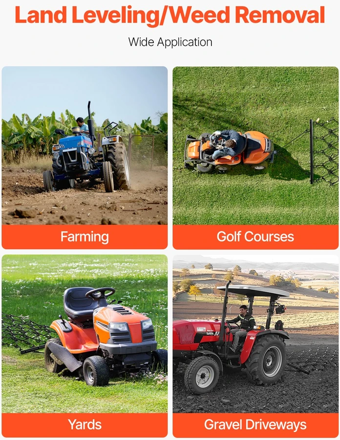 Vevor Žemės akėčios 4x4 ft krūvos ATV vejapjovė