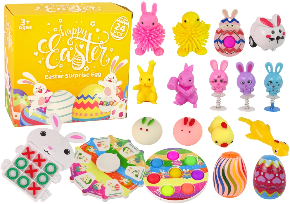 Lean Toys Velykų tematikos žaislų rinkinys vaikams, 18 vnt