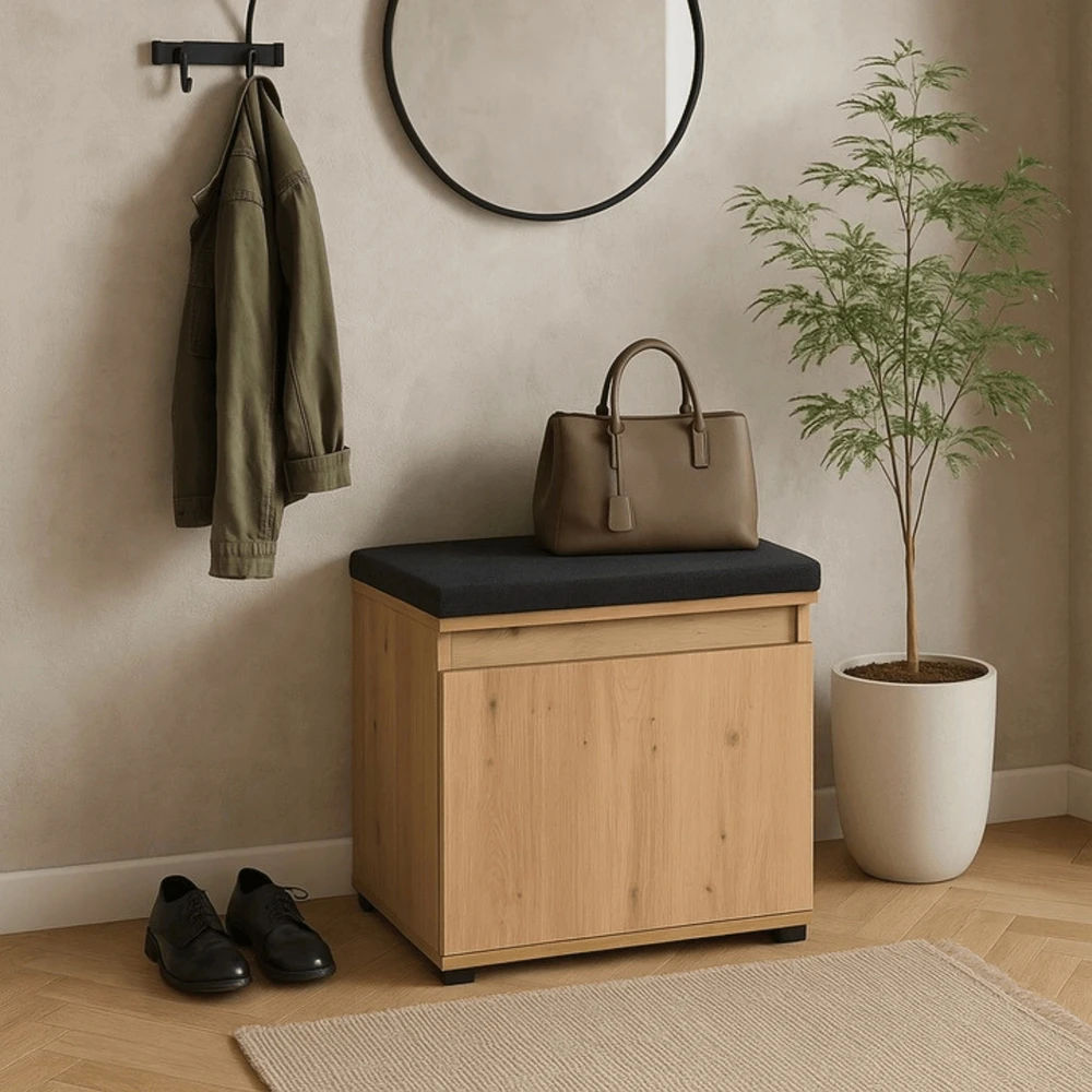 VENORA batų spintelė, 60 cm – Artisan ąžuolas / grafitas