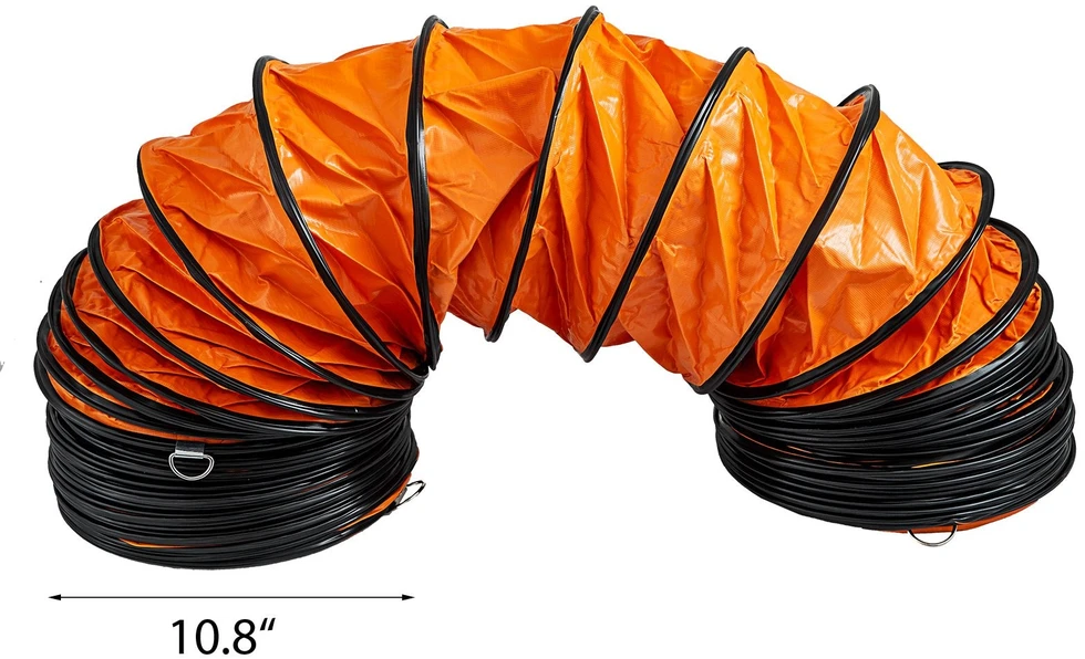 VEVOR 7,6 m PVC lankstus ortakis 250 mm ventiliatoriui