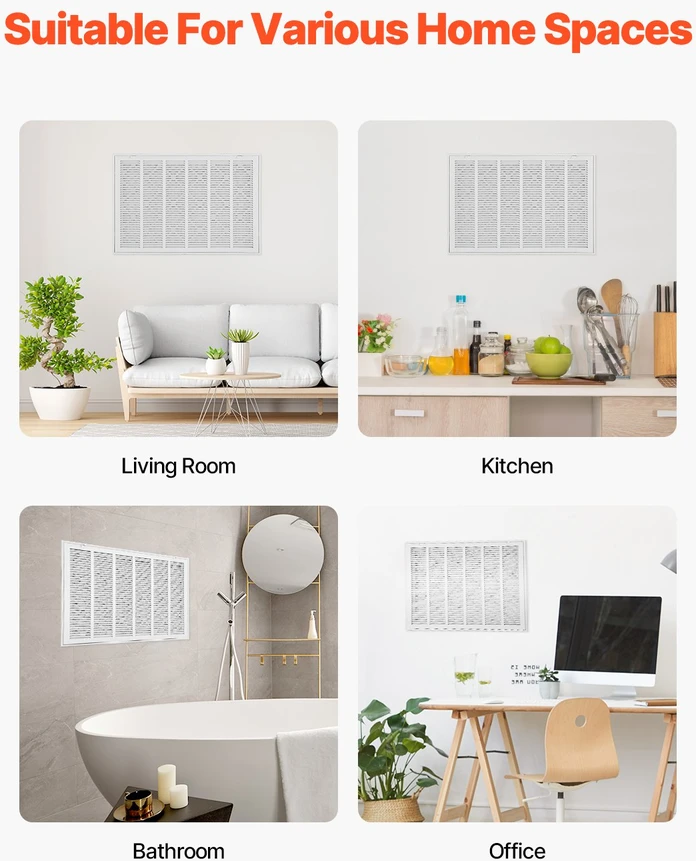 Vevor Oro filtras grotelės su W30 x H20 cm anga