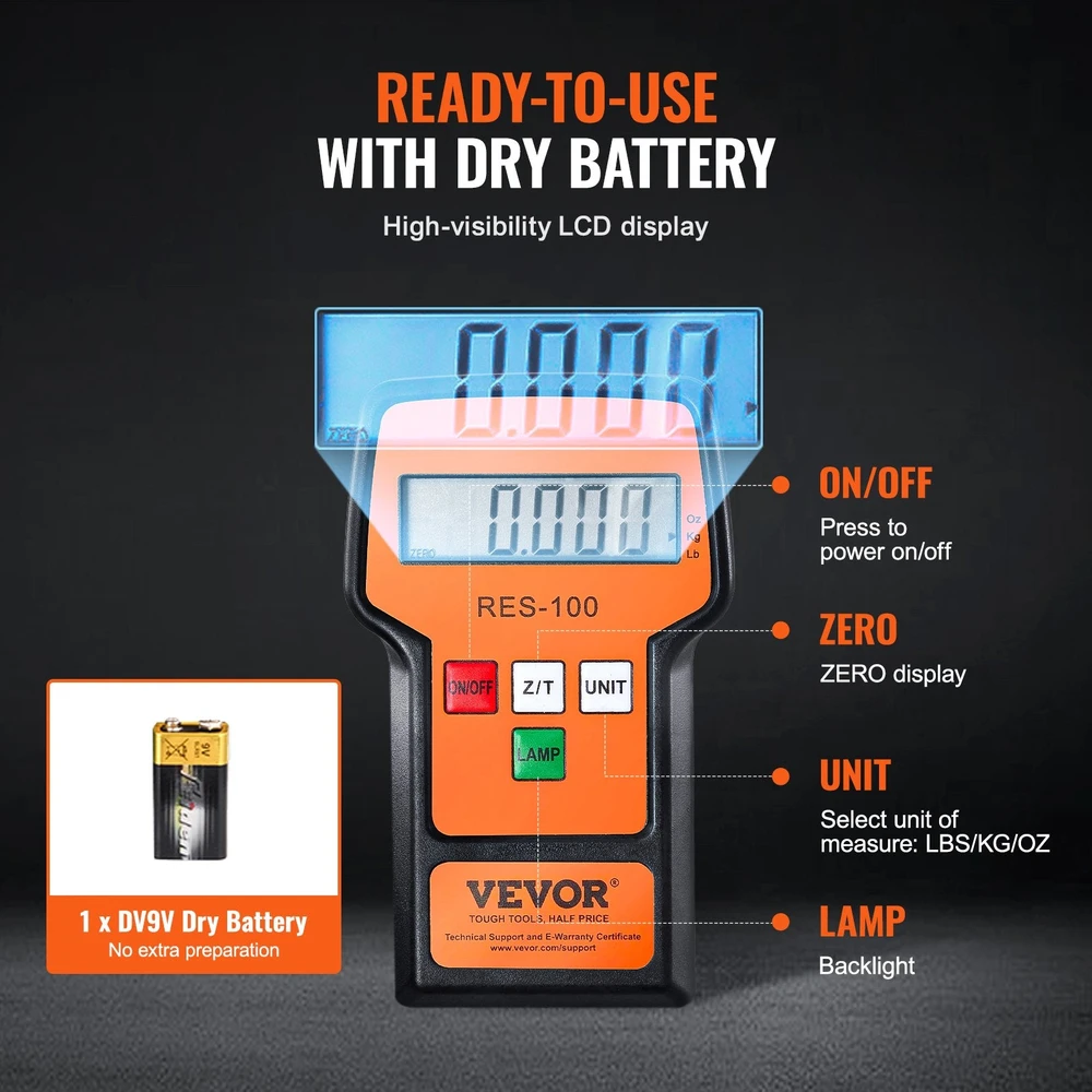 VEVOR Elektroninės šaldymo agentų svarstyklės 50 kg HVAC