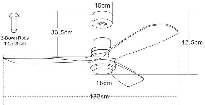 Ventiliatorius su 15W LED šviestuvu, baltas, 3000/4000/6000K, 19140