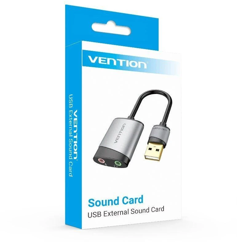 Vention Išorinė USB garso plokštė 0.15 m ventiliacijos CDKHB (pilka)