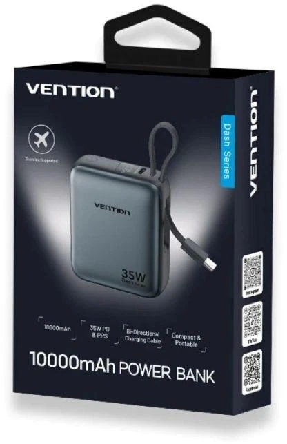 Powerbank Vention FHEH0 10000mAh 30W (Pilka)