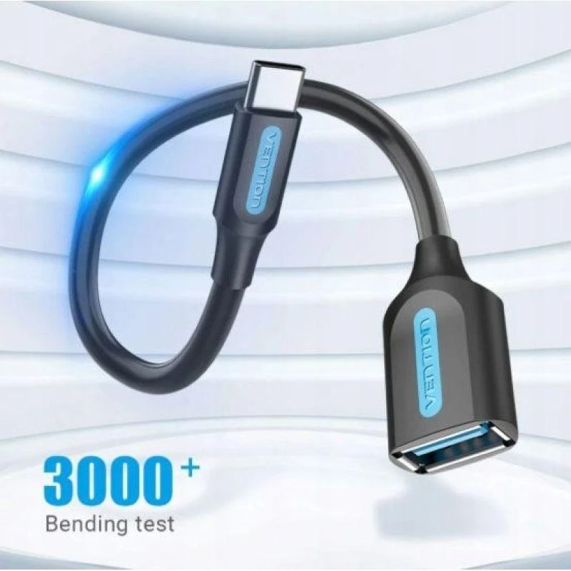 „Vention“ USB 3.1 (1 kartos) C tipo kištukas į A tipo kištuką OTG kabelis, 0,15 m, juodas, PVC tipo