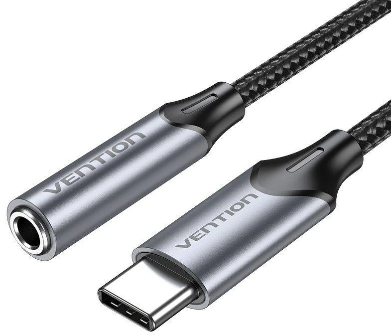 Vention BGMHA USB-C kištukas iki 3.5 mm lizdo 0.1 M adapteris (pilkas)