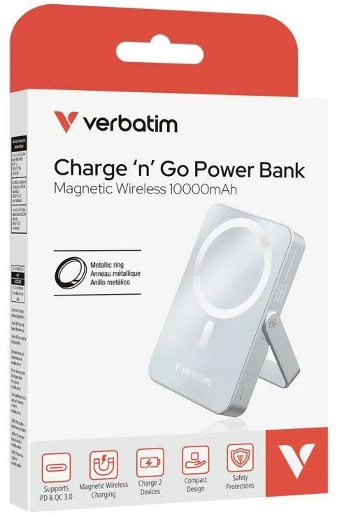 Powerbank Verbatim Charge n Go 10000mAh su stoveliu Magnetic Wireless mėlynos spalvos 32266