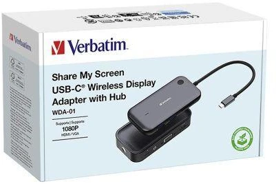 Verbatim Wireless 1080p Ekranas Transmitter Share My Screen juodos spalvos 32146