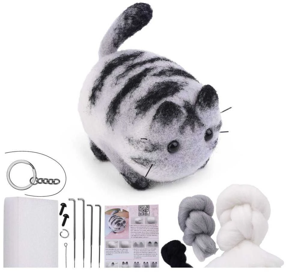 Lean Toys Veltinio Rinkinys - Rudas ir Baltas Kačiukas