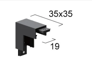 Vertikali mechaninė jungtis, skirta magnetiniam bėgeliui SLIM MAGNETIC, juoda, 02/0513