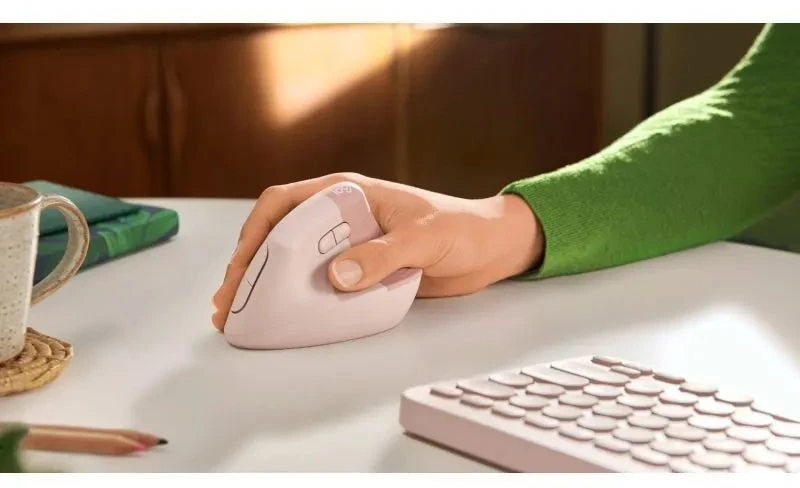 Vertikali pelė Logitech Lift, rožinė