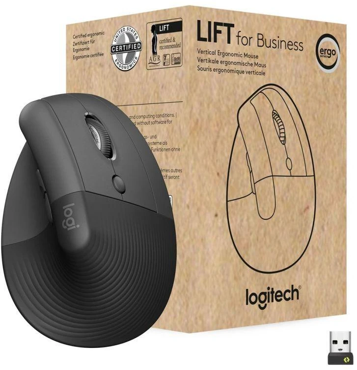 Belaidė pelė Logitech Lift, Grafito spalvos