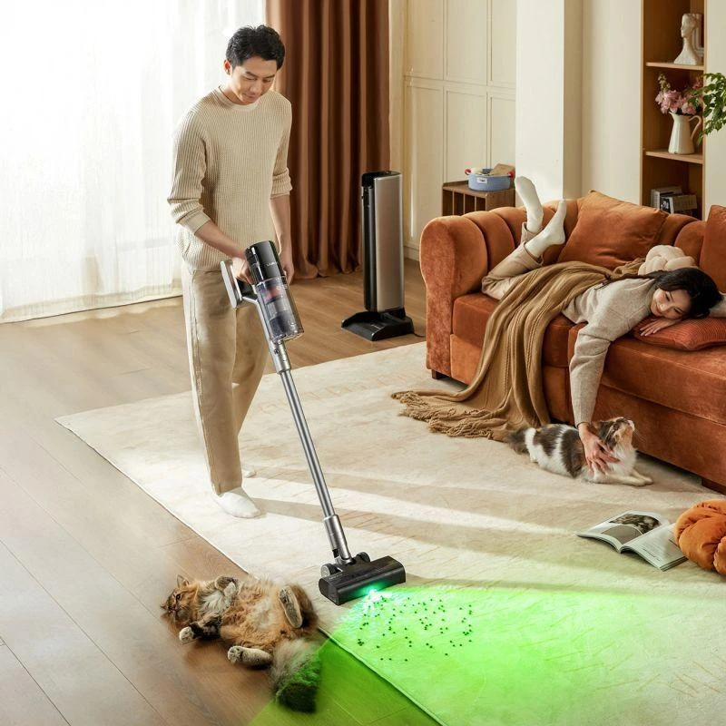 Vertikalus dulkių siurblys UWANT V800 su savaiminio išsivalymo stotele – pilkas
