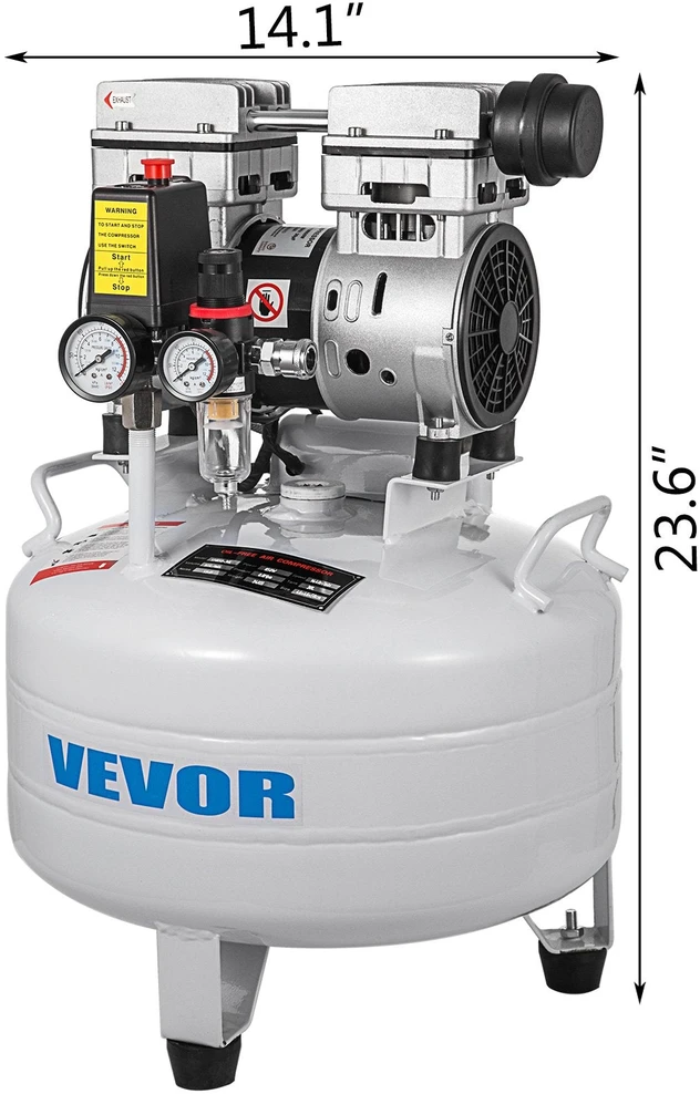 VEVOR Vertikalus tylus oro kompresorius 30L 850W