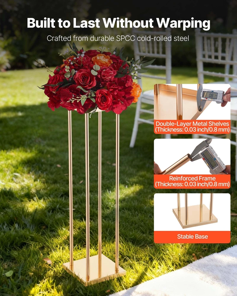VEVOR Vestuvių gėlių stovai, 10 vnt, 80 cm