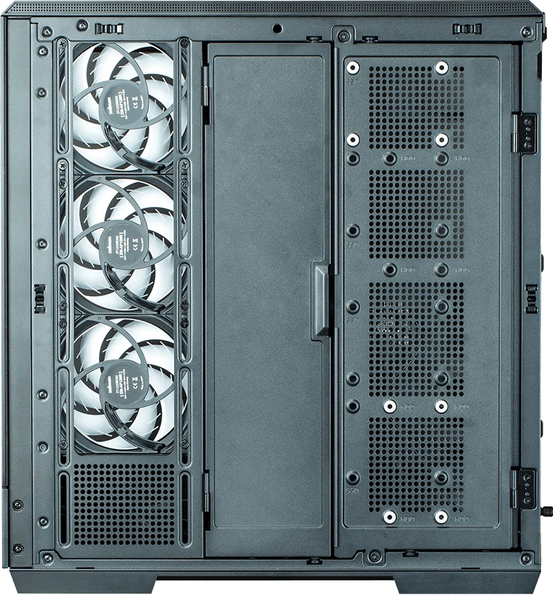 Vidutinio dydžio ATX kompiuterio korpusas su 4 × 120 mm ARGB ventiliatoriais Zalman P50 DS, juodas