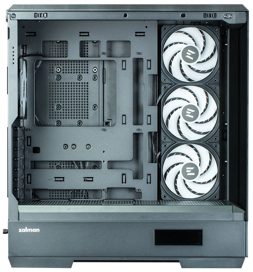 Vidutinio dydžio ATX kompiuterio korpusas su 4 × 120 mm ARGB ventiliatoriais Zalman P50 DS, juodas
