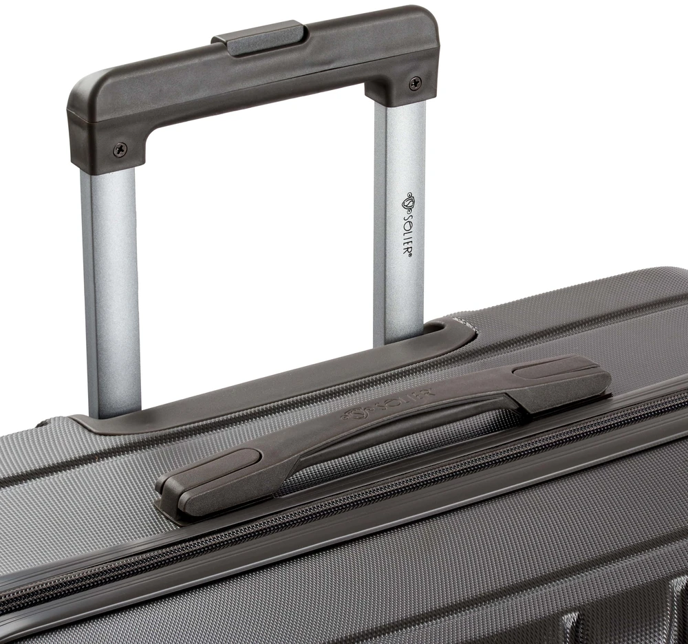 Solier Luggage Vidutinio dydžio M 24 ABS kelioninis lagaminas - SOLIER AVENTOR STL1064 - Tamsiai pilkas