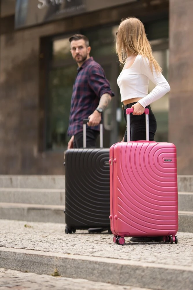 Solier Luggage Vidutinio dydžio M 24 ABS kelioninis lagaminas - SOLIER AVENTOR STL1064 - Rožinė