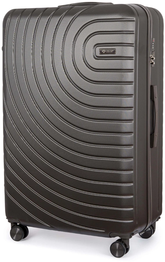 Solier Luggage Vidutinio dydžio M 24 ABS kelioninis lagaminas - SOLIER AVENTOR STL1064 - Tamsiai pilkas