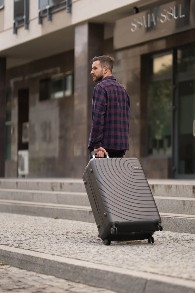 Solier Luggage Vidutinio dydžio M 24 ABS kelioninis lagaminas - SOLIER AVENTOR STL1064 - Tamsiai pilkas
