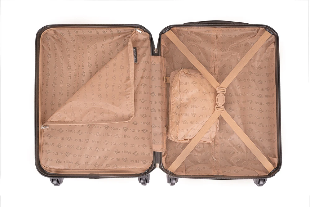 Kelioninis Solier Luggage Vidutinis lagaminas M 22' STL902 ABS - Tamsiai pilka