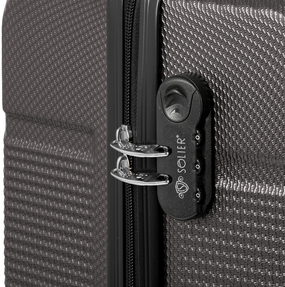 Kelioninis Solier Luggage Vidutinis lagaminas M 22' STL945 ABS - Tamsiai pilkas