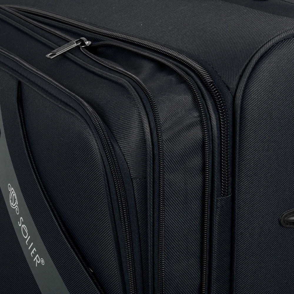 Kelioninis Solier Luggage Vidutinis lagaminas M 23 Solier SOFTFLEX STL2240 - juodas ir žalia