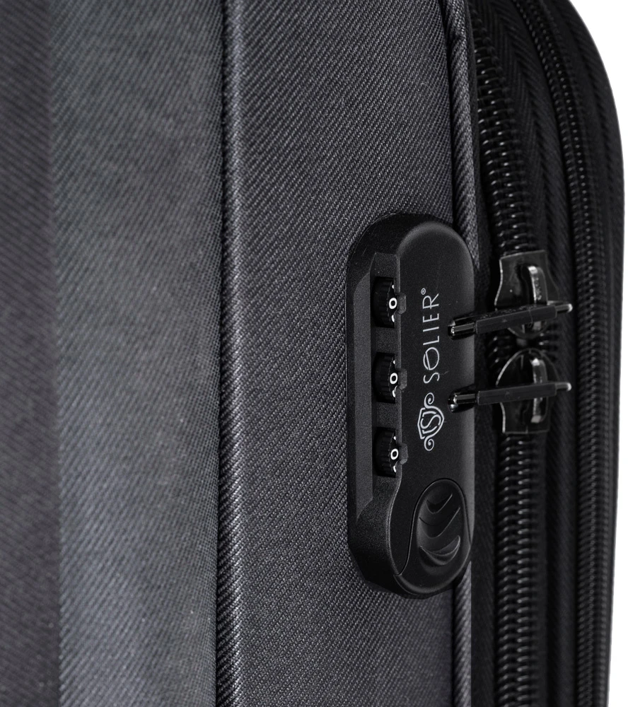 Kelioninis Solier Luggage Vidutinis lagaminas M 23 Solier SOFTFLEX STL2240 - mėlyna ir rudas