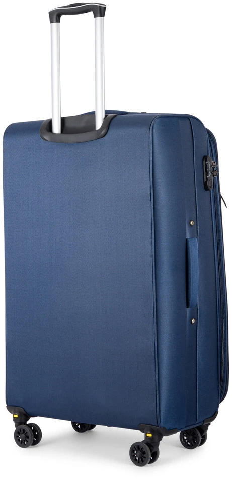 Kelioninis Solier Luggage Vidutinis lagaminas M 23 Solier SOFTFLEX STL2240 - mėlyna ir rudas