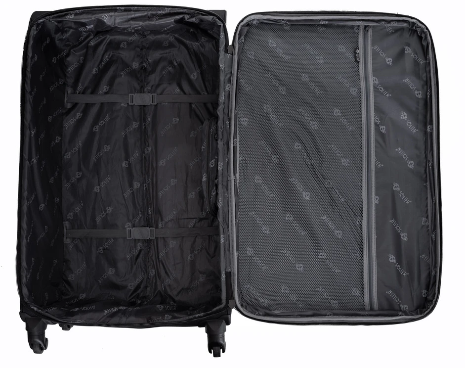 Kelioninis Solier Luggage Vidutinis lengvas lagaminas M Solier STL1651 - Juodas/žalias