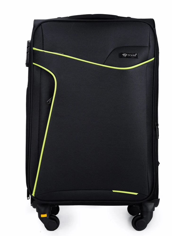 Kelioninis Solier Luggage Vidutinis lengvas lagaminas M Solier STL1651 - Juodas/žalias