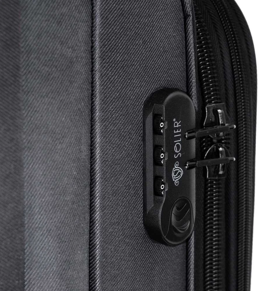 Kelioninis Vidutinis minkštas bagažas M Solier STL1651 dark pilkas-coffee