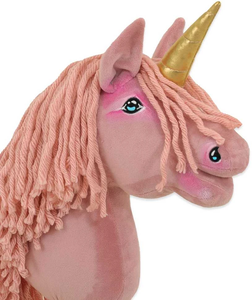 Vienaragis ant lazdos Hobby Horse pastelinės rožinės spalvos A4