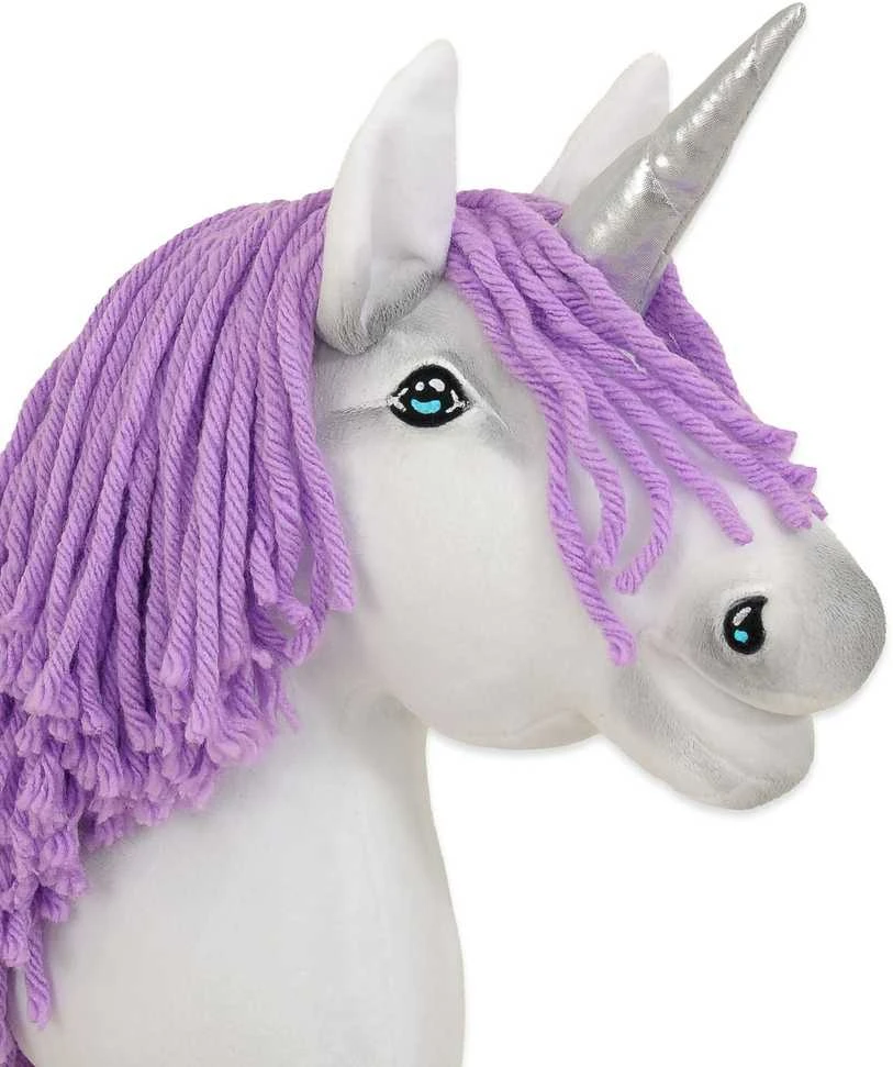 Vienaragis ant lazdos su violetine karčiais ir sidabriniu ragu Hobby Horse
