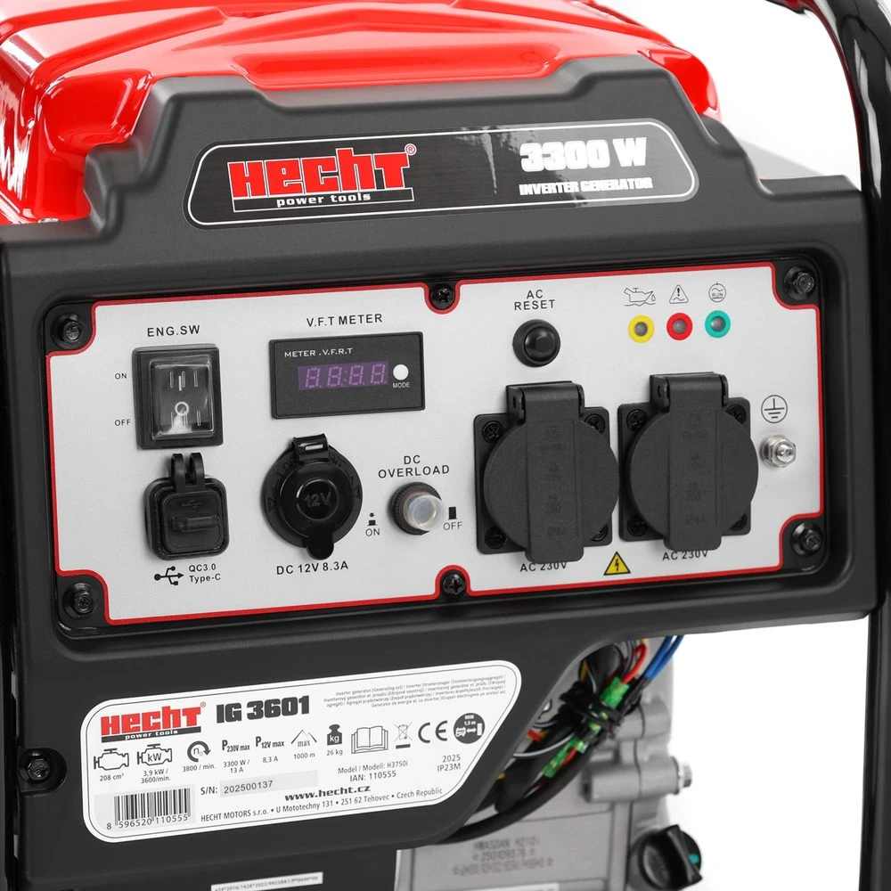 Vienfazis inverterinis generatorius HECHT IG 3601, 3200 W